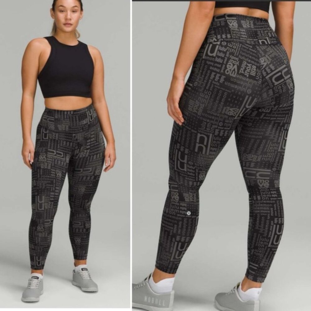 Lululemon Wunder Train Contour Fit High Rise Tight 25” Ombré Black Multi Size 4